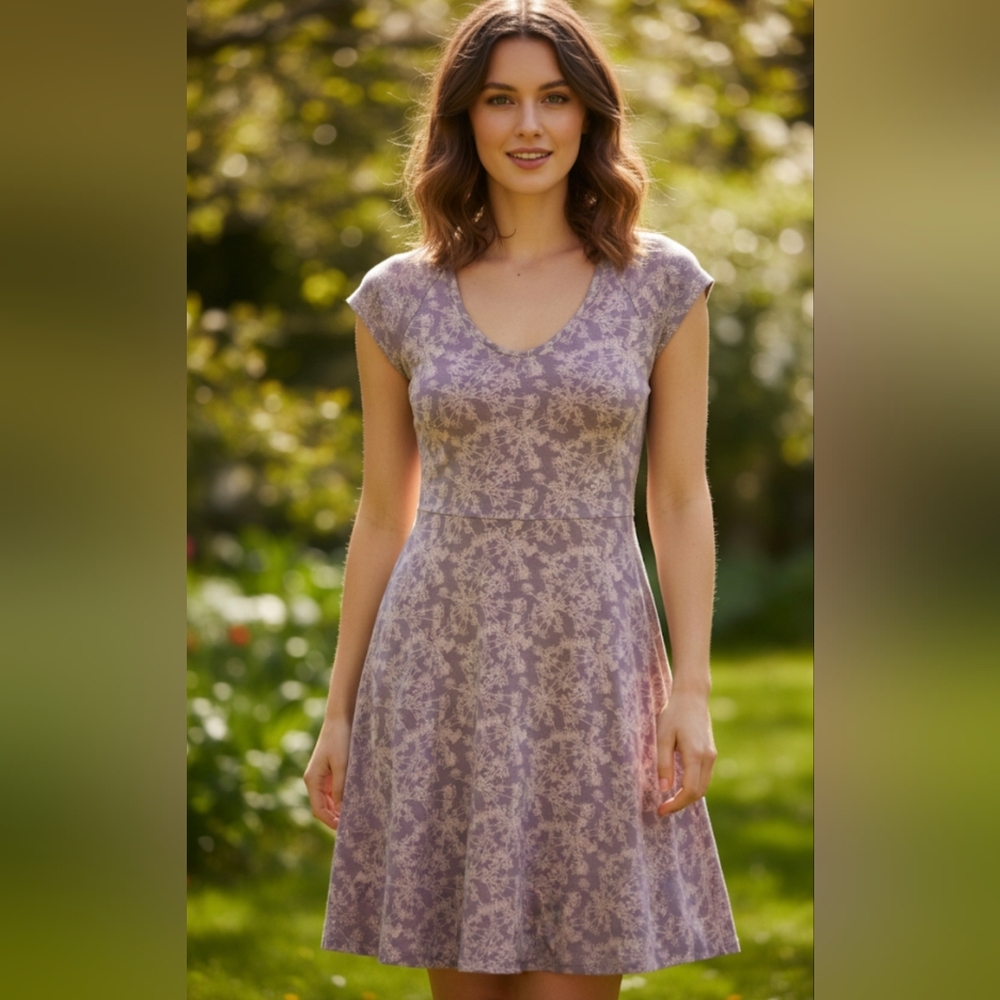 Pact Lavender Floral Midi Dress